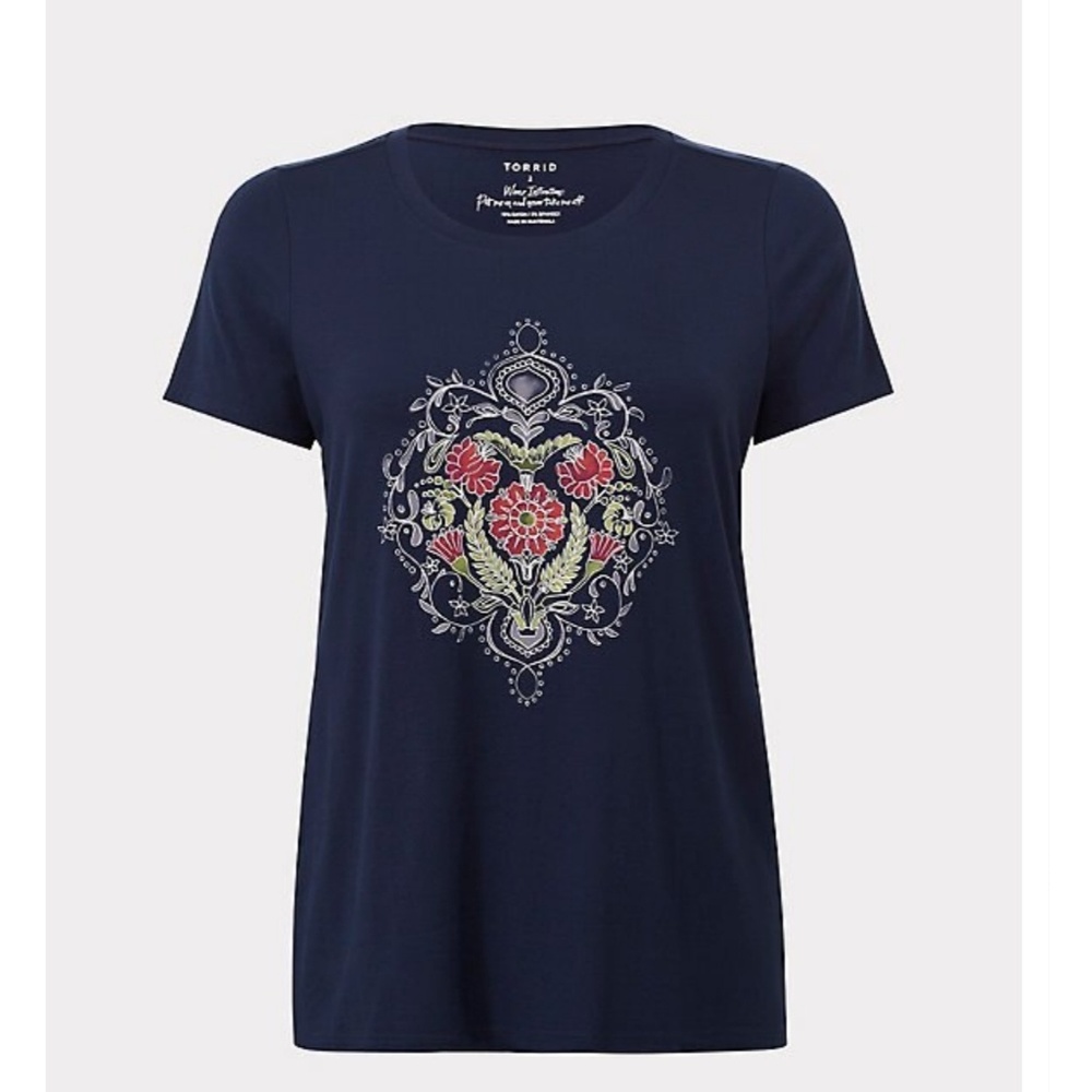 Torrid Navy Mandala Super Soft Crew Tee